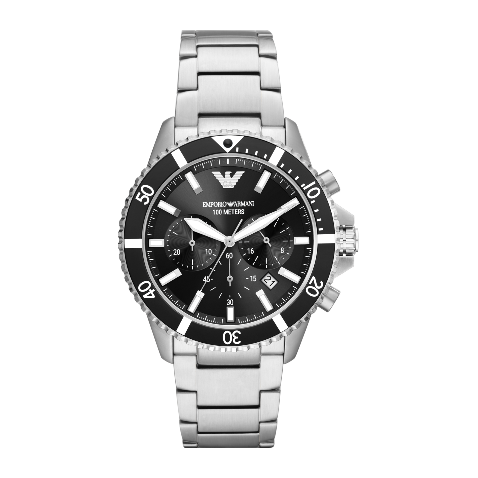Emporio Armani Mens Chronograph - Steel/Black – AR11360