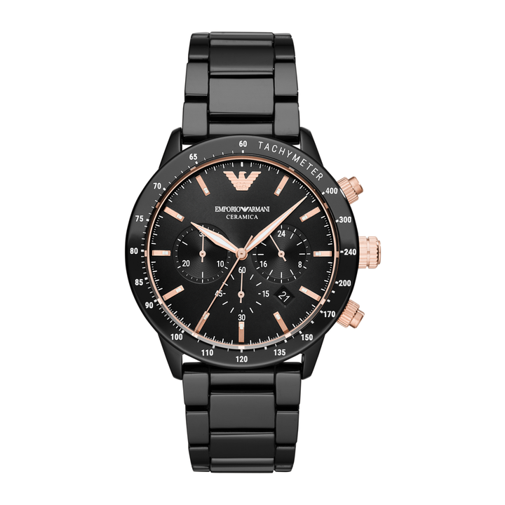 Emporio Armani Mario Ceramica AR70002 Black Chronograph Watch