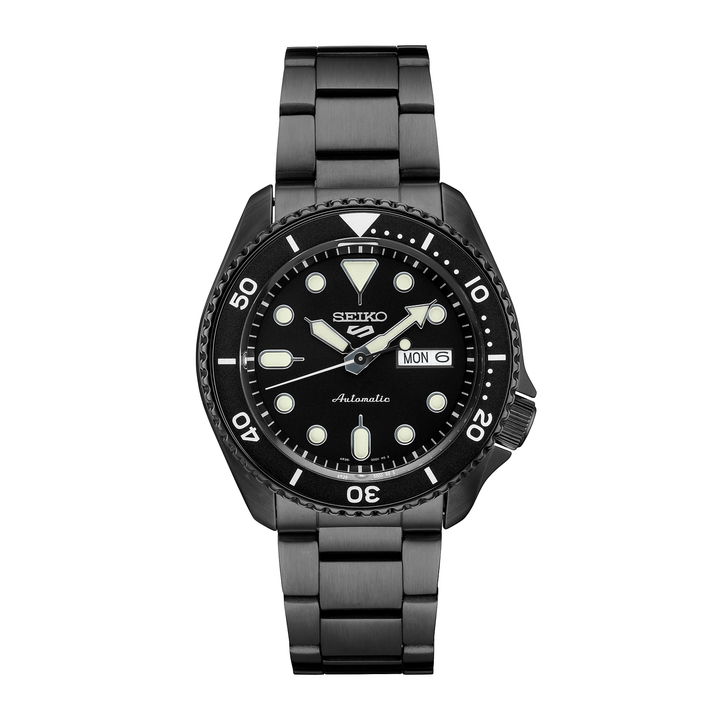 Seiko 5 Sports Automatic Black Dial Silicone Strap Watch